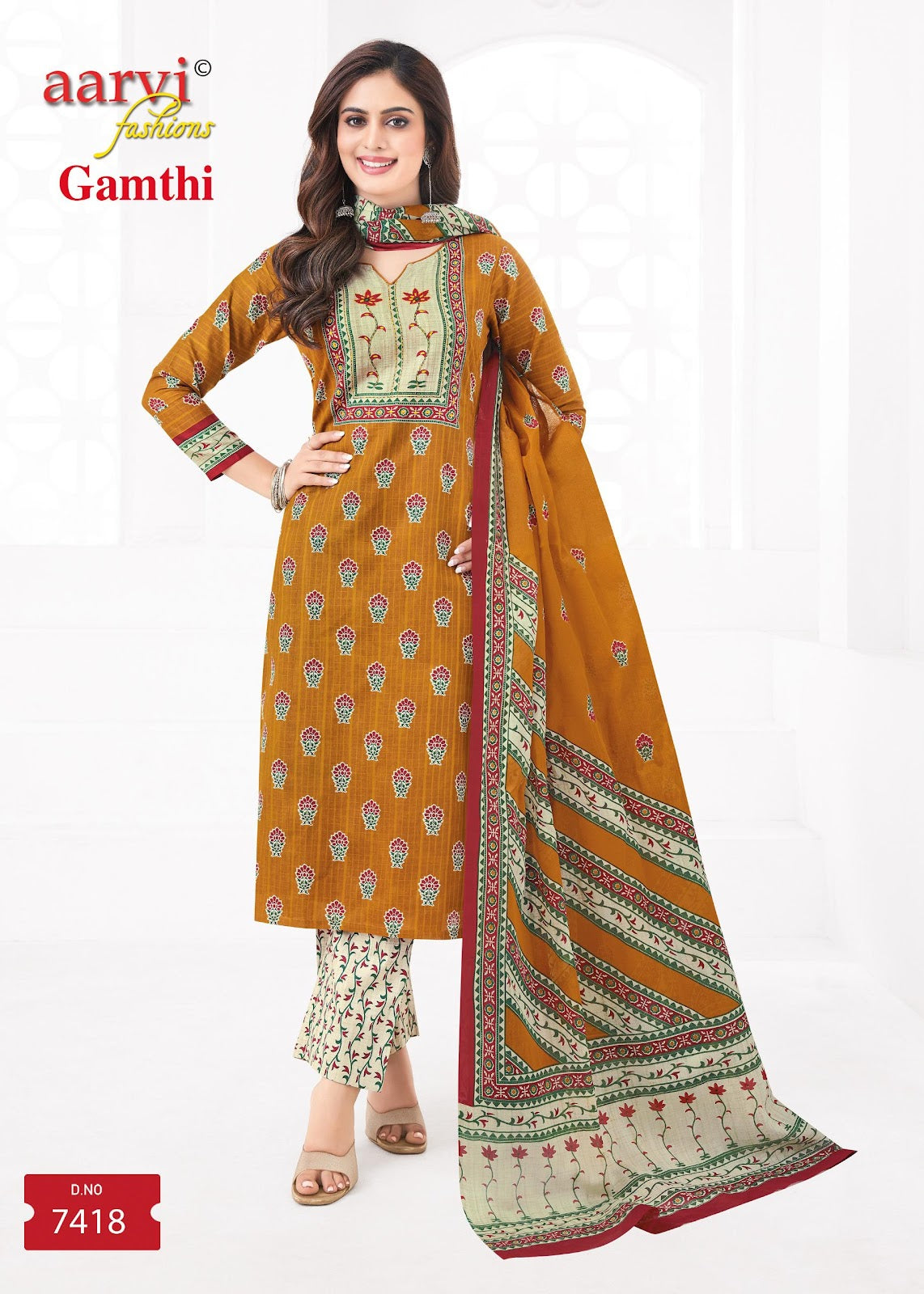 Gamthi Vol 8 Aarvi Fashions Readymade Cotton Pant Suits Wholesale Price