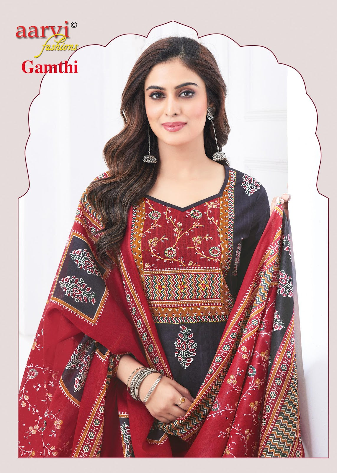 Gamthi Vol 8 Aarvi Fashions Readymade Cotton Pant Suits Wholesale Price
