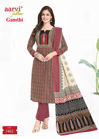 Gamthi Vol 9 Aarvi Fashions Readymade Cotton Pant Suits Supplier Gujarat