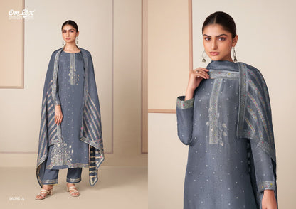 Gandhalika Omtex Silk Jacquard Pant Style Suits Exporter India