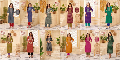 Ganga Vol 1 Balaji Cotton Long Straight Kurti Wholesale Rate