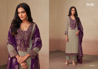 Ganishkha Omtex Shimmer Pant Style Suits Wholesaler India
