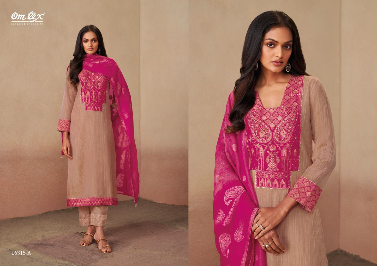 Ganishkha Omtex Shimmer Pant Style Suits Wholesaler India