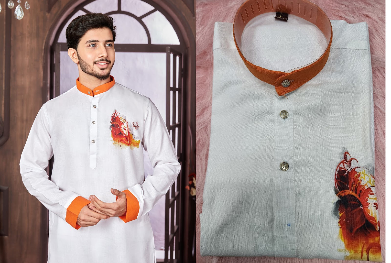 Ganpati Ji Special Salas Cotton Mens Kurta Exporter