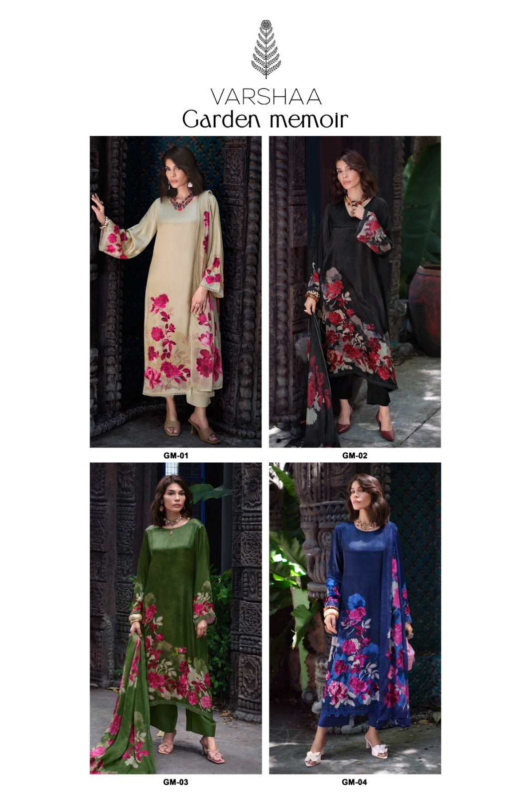 Garden Memoir Varshaa Viscose Crape Pant Style Suits Manufacturer