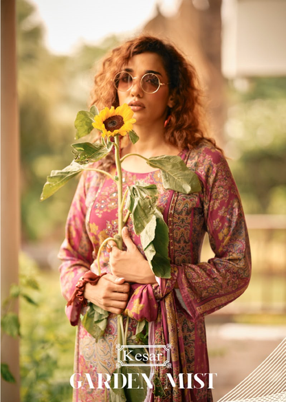 Garden Mist Kesar Viscose Pashmina Suits Exporter Gujarat
