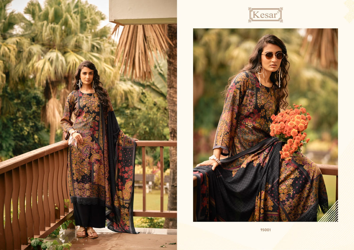 Garden Mist Kesar Viscose Pashmina Suits Exporter Gujarat