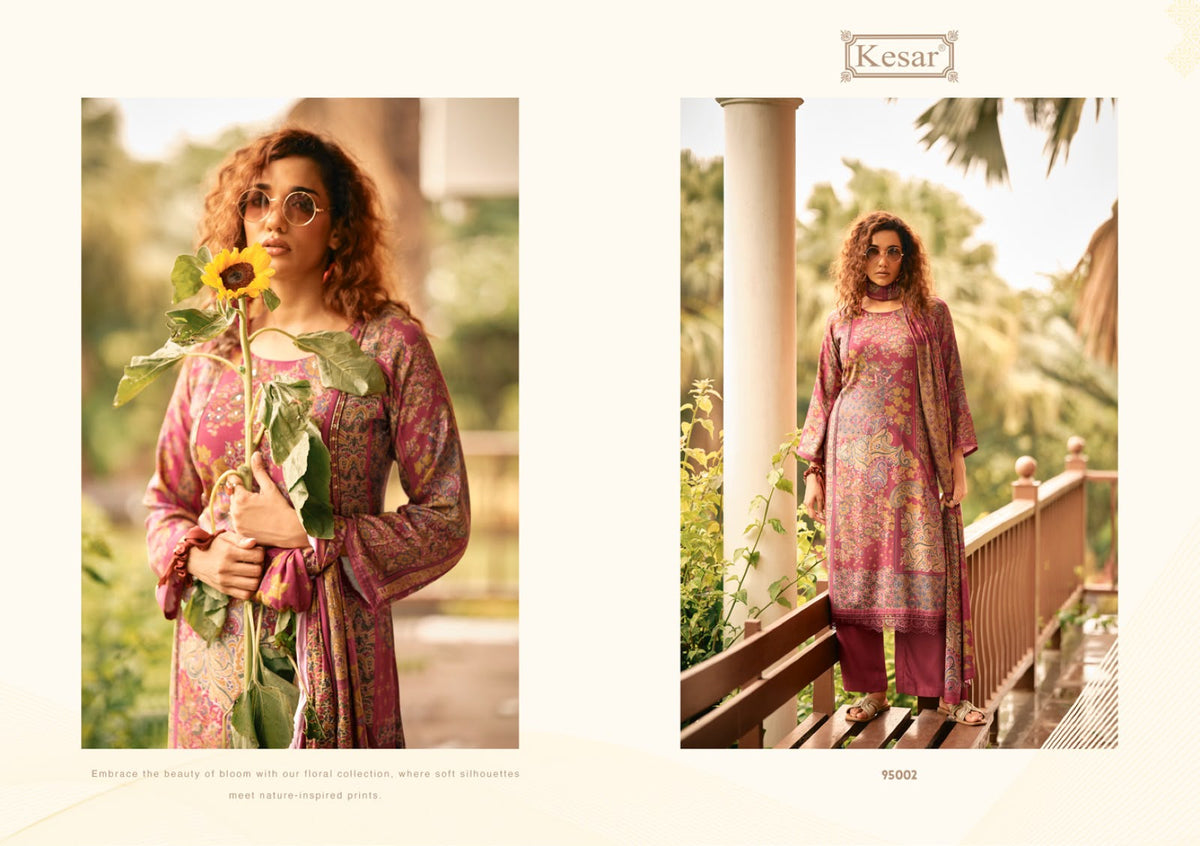 Garden Mist Kesar Viscose Pashmina Suits Exporter Gujarat