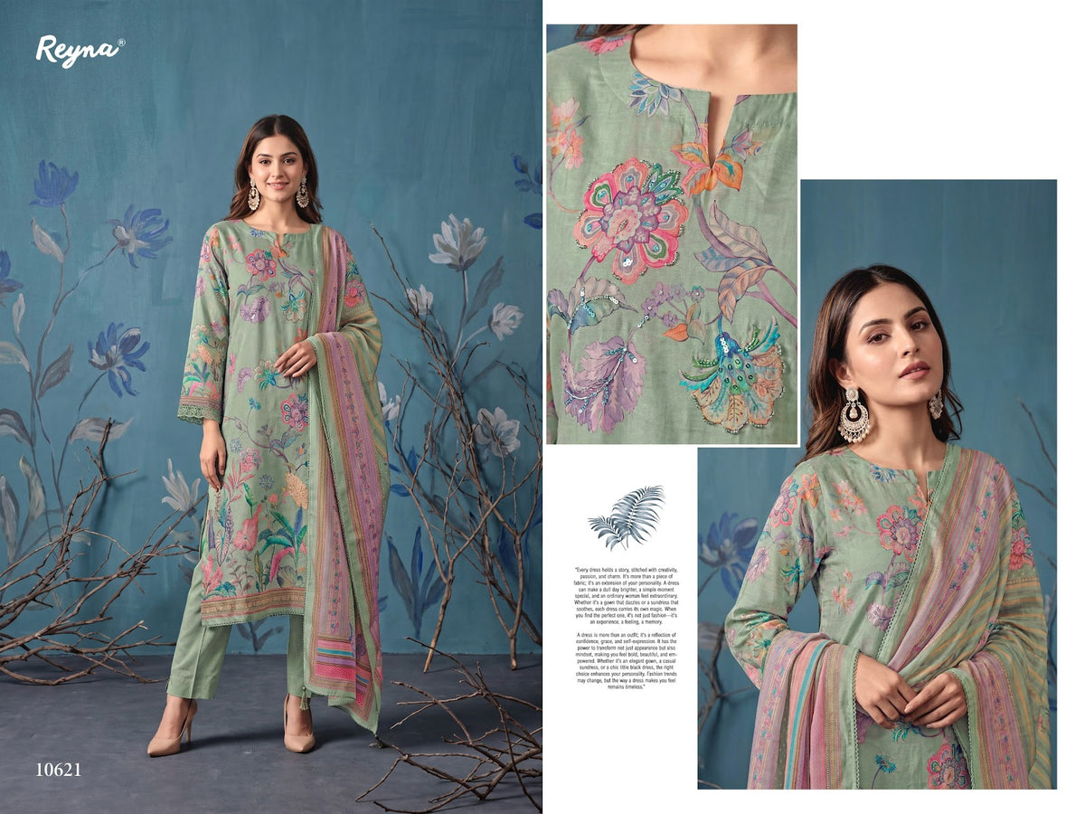 Garden Mist Reyna Habutai Silk Pant Style Suits Wholesaler Gujarat