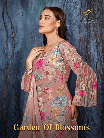 Garden Of Blossoms Rakhi Fashion Pure Bemberg Pant Style Suits Wholesaler