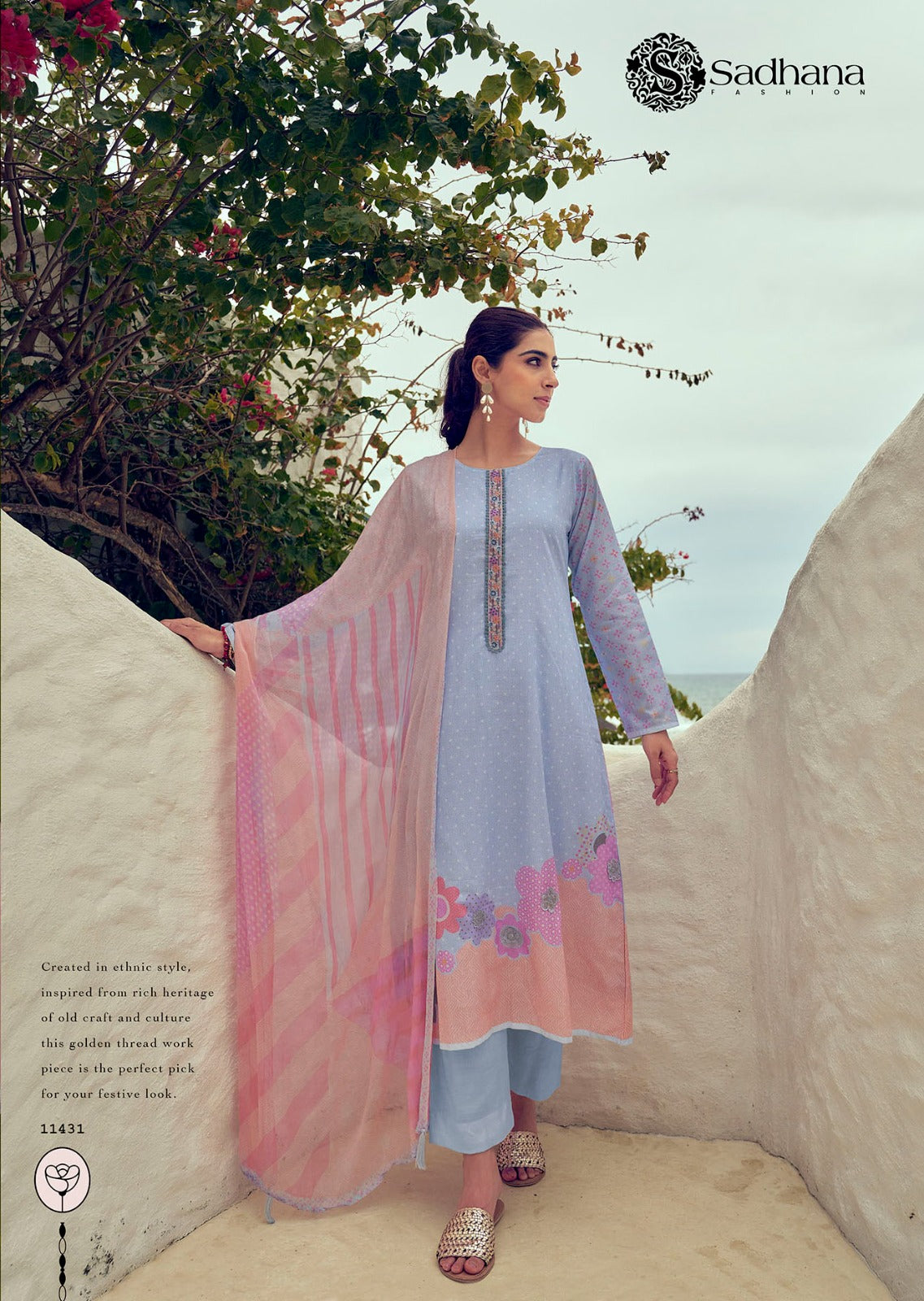 Garden Of Eden Sadhana Pure Lawn Plazzo Style Suits Exporter Gujarat