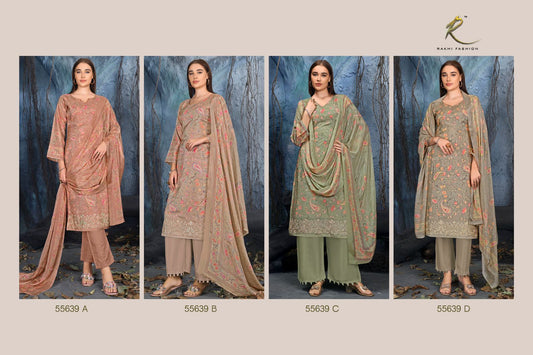 Garden Of Paisely Rakhi Fashion Pure Bemberg Pant Style Suits Wholesale Price
