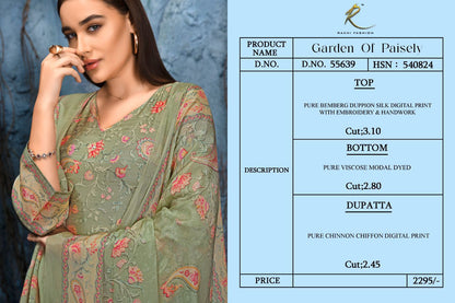 Garden Of Paisely Rakhi Fashion Pure Bemberg Pant Style Suits Wholesale Price