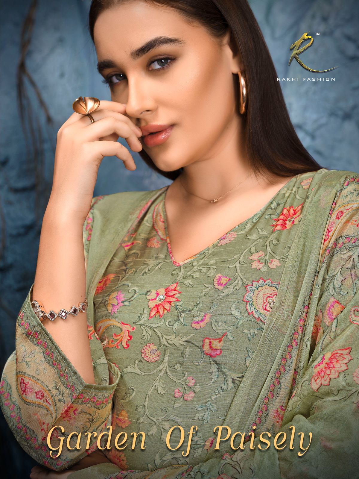 Garden Of Paisely Rakhi Fashion Pure Bemberg Pant Style Suits Wholesale Price