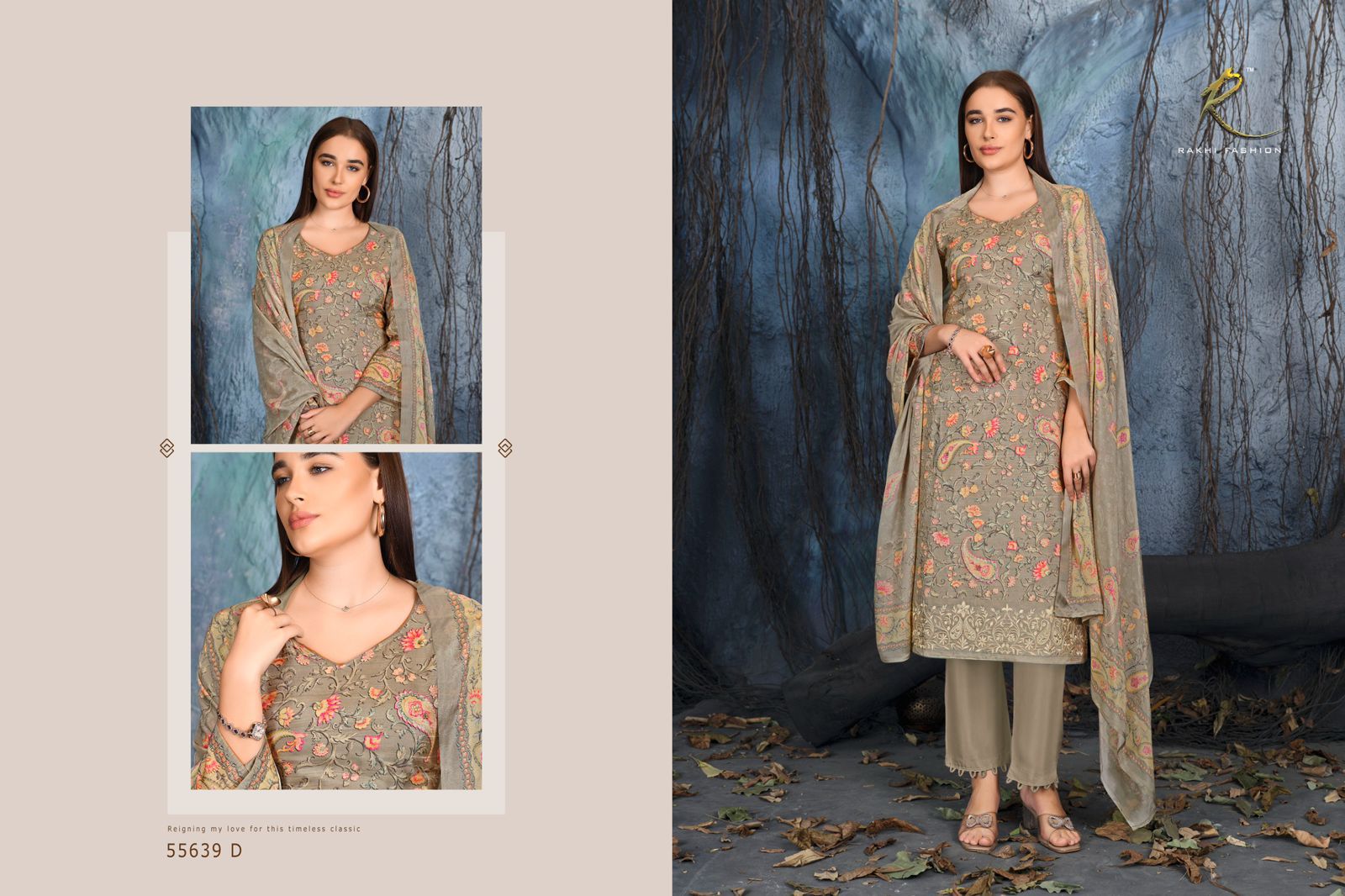 Garden Of Paisely Rakhi Fashion Pure Bemberg Pant Style Suits Wholesale Price