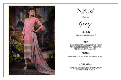 Gargi Netra Pure Bemberg Muslin Pant Style Suits Wholesaler Gujarat