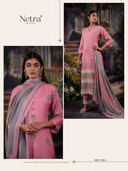 Gargi Netra Pure Bemberg Muslin Pant Style Suits Wholesaler Gujarat