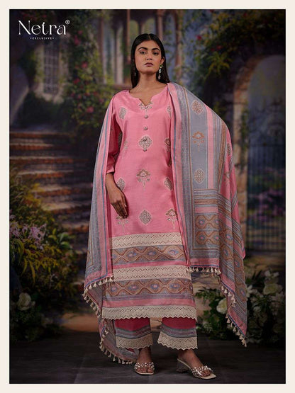 Gargi Netra Pure Bemberg Muslin Pant Style Suits Wholesaler Gujarat