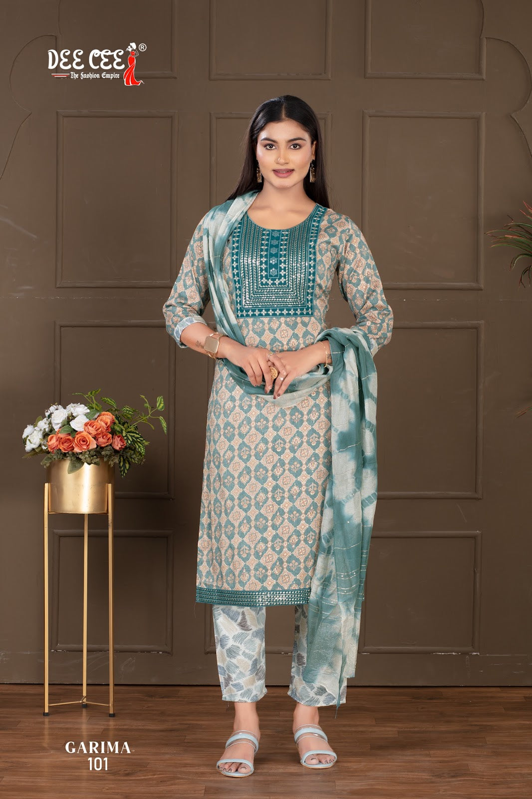 Garima Deecee Rayon Capsule Readymade Pant Style Suits Wholesale Price
