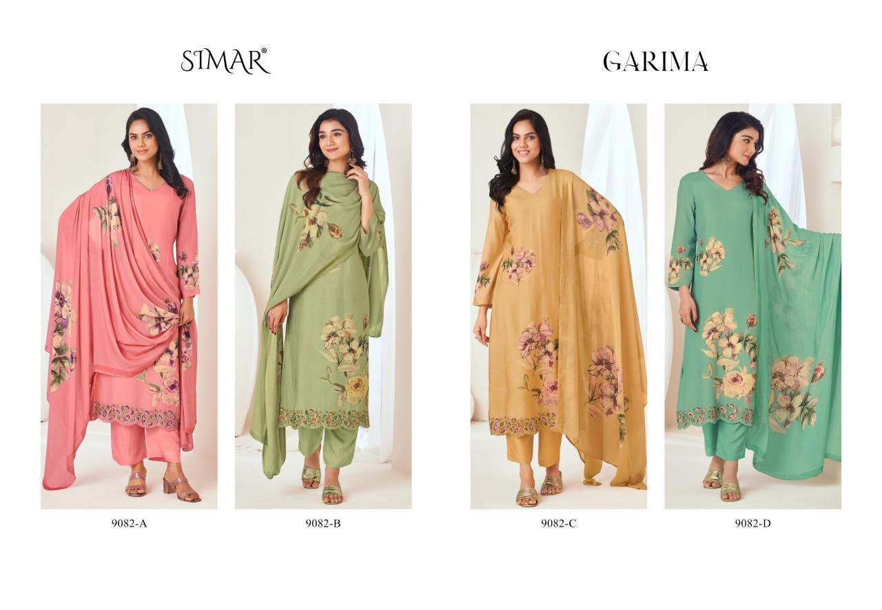 Garima Simar Viscose Muslin Pant Style Suits Manufacturer