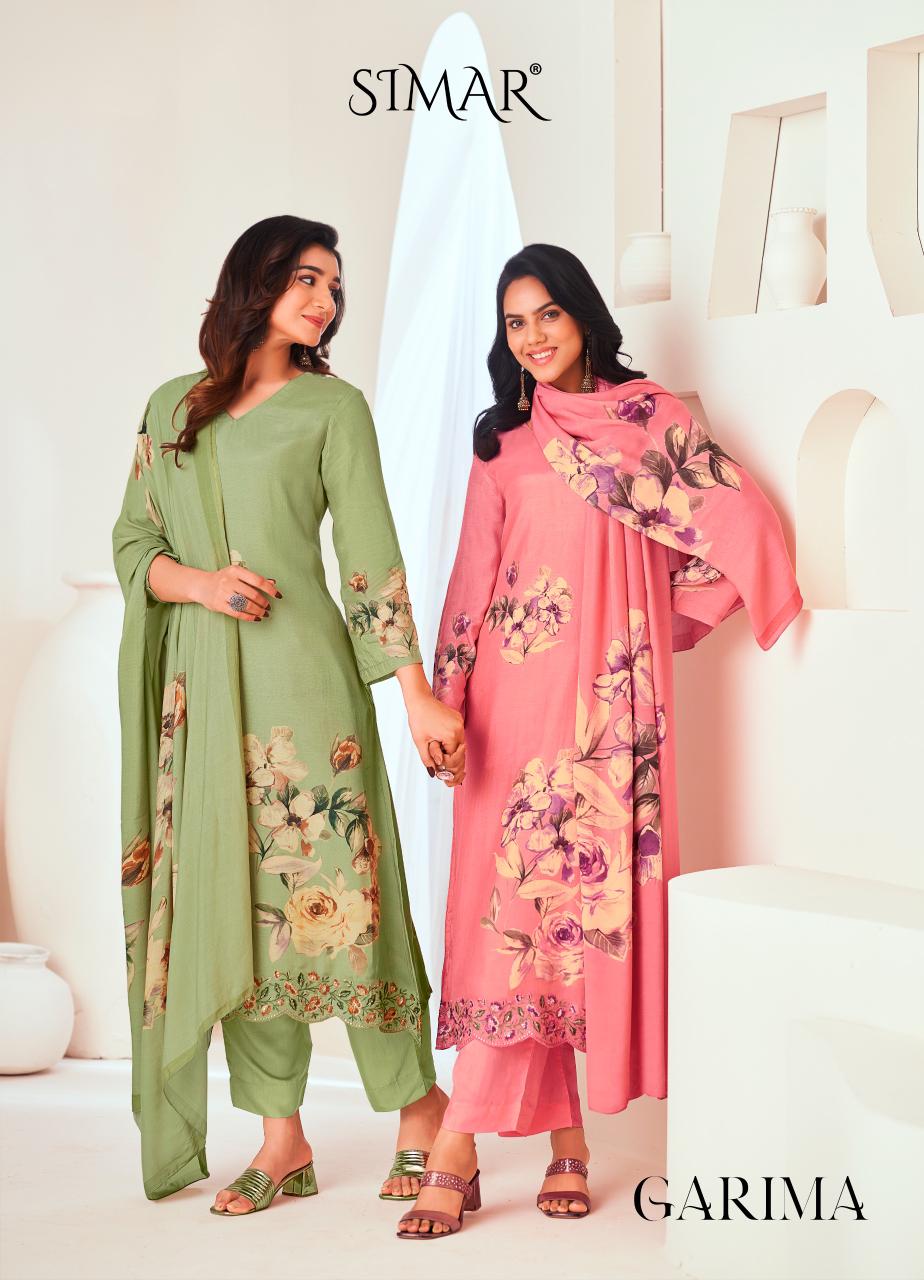 Garima Simar Viscose Muslin Pant Style Suits Manufacturer