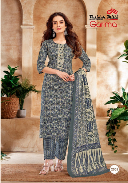 Garima Vol 2 Patidar Mills Readymade Cotton Pant Suits Exporter