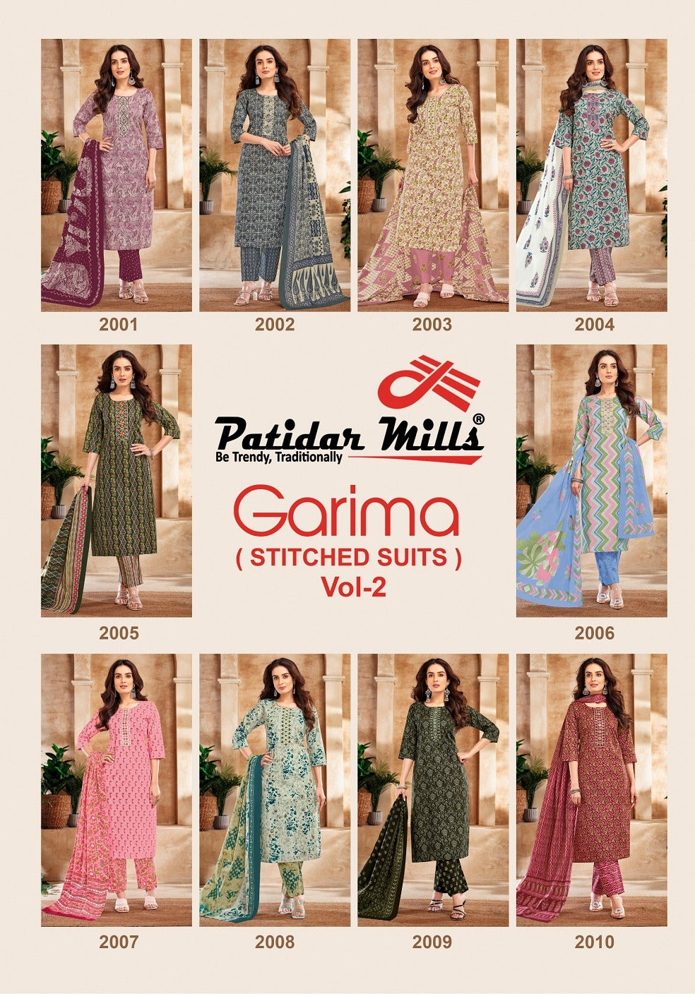 Garima Vol 2 Patidar Mills Readymade Cotton Pant Suits Exporter