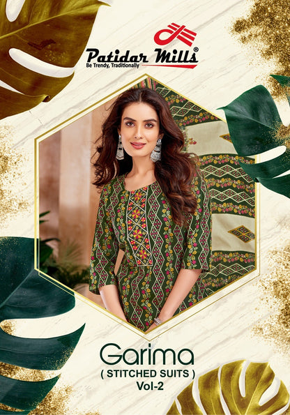 Garima Vol 2 Patidar Mills Readymade Cotton Pant Suits Exporter