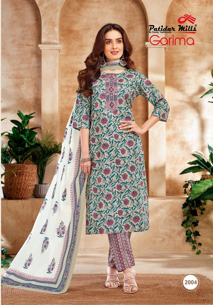 Garima Vol 2 Patidar Mills Readymade Cotton Pant Suits Exporter