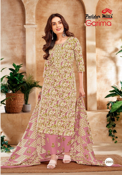 Garima Vol 2 Patidar Mills Readymade Cotton Pant Suits Exporter