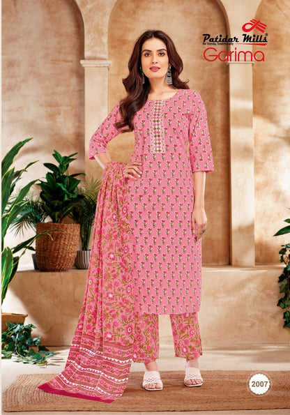 Garima Vol 2 Patidar Mills Readymade Cotton Pant Suits Exporter