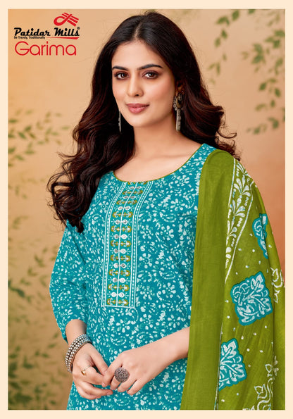 Garima Vol 4 Patidar Mills Readymade Cotton Pant Suits Wholesaler