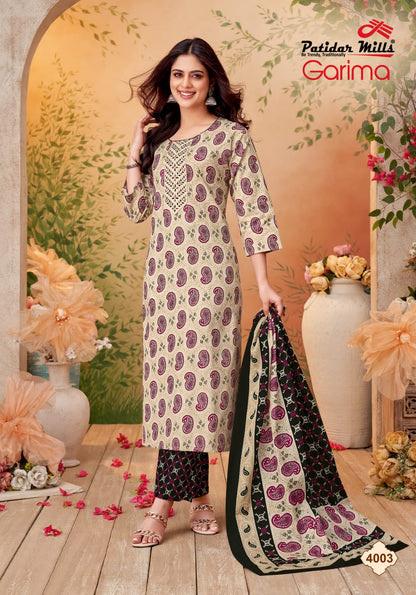 Garima Vol 4 Patidar Mills Readymade Cotton Pant Suits Wholesaler