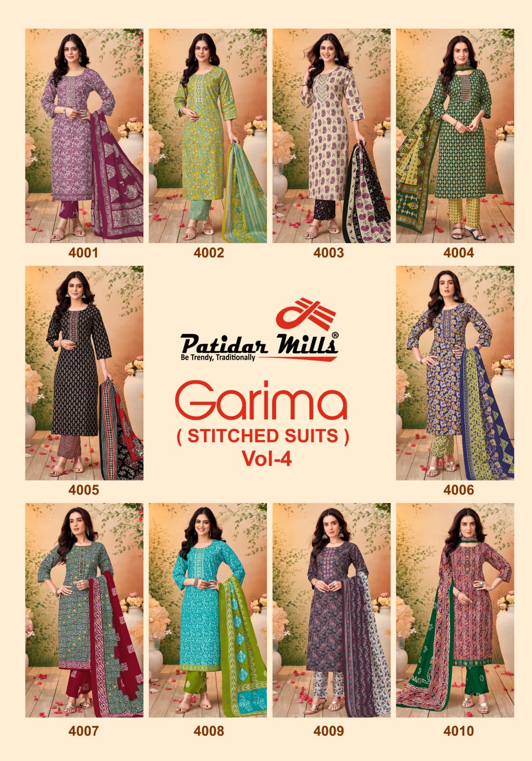 Garima Vol 4 Patidar Mills Readymade Cotton Pant Suits Wholesaler