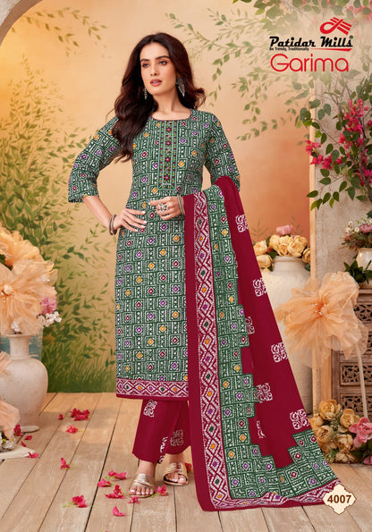 Garima Vol 4 Patidar Mills Readymade Cotton Pant Suits Wholesaler