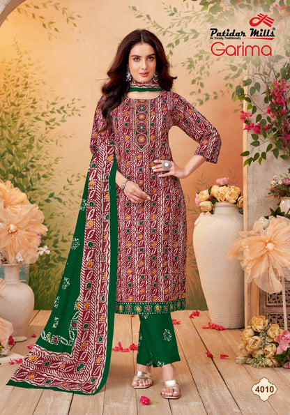 Garima Vol 4 Patidar Mills Readymade Cotton Pant Suits Wholesaler