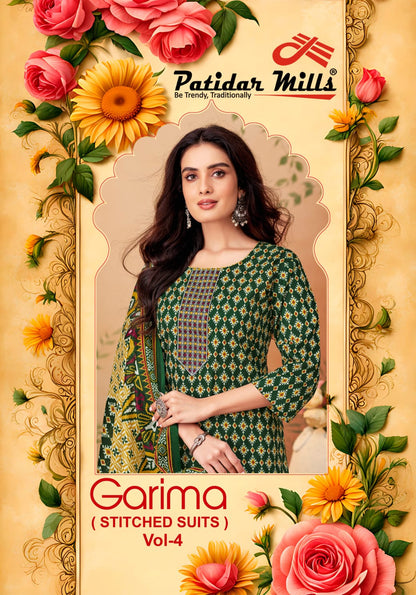 Garima Vol 4 Patidar Mills Readymade Cotton Pant Suits Wholesaler