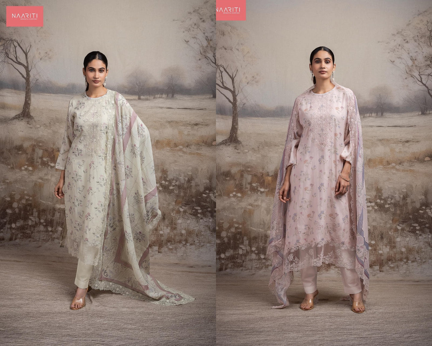 Garlin Naariti Mul Chanderi Pant Style Suits Supplier
