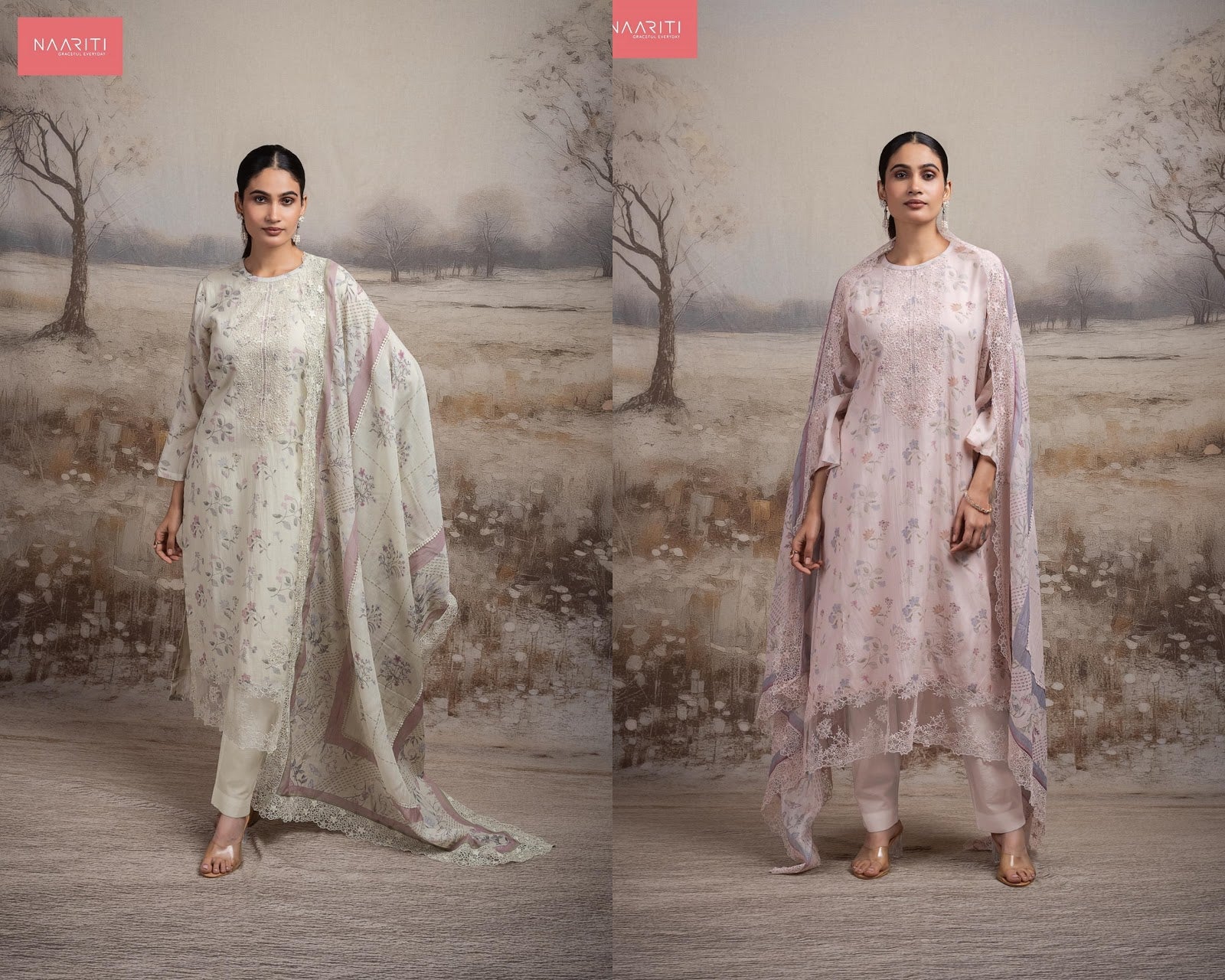 Garlin Naariti Mul Chanderi Pant Style Suits Supplier