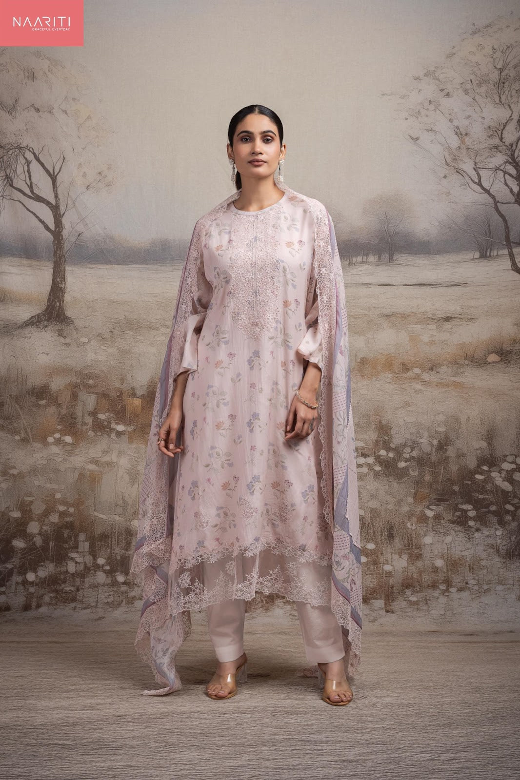 Garlin Naariti Mul Chanderi Pant Style Suits Supplier