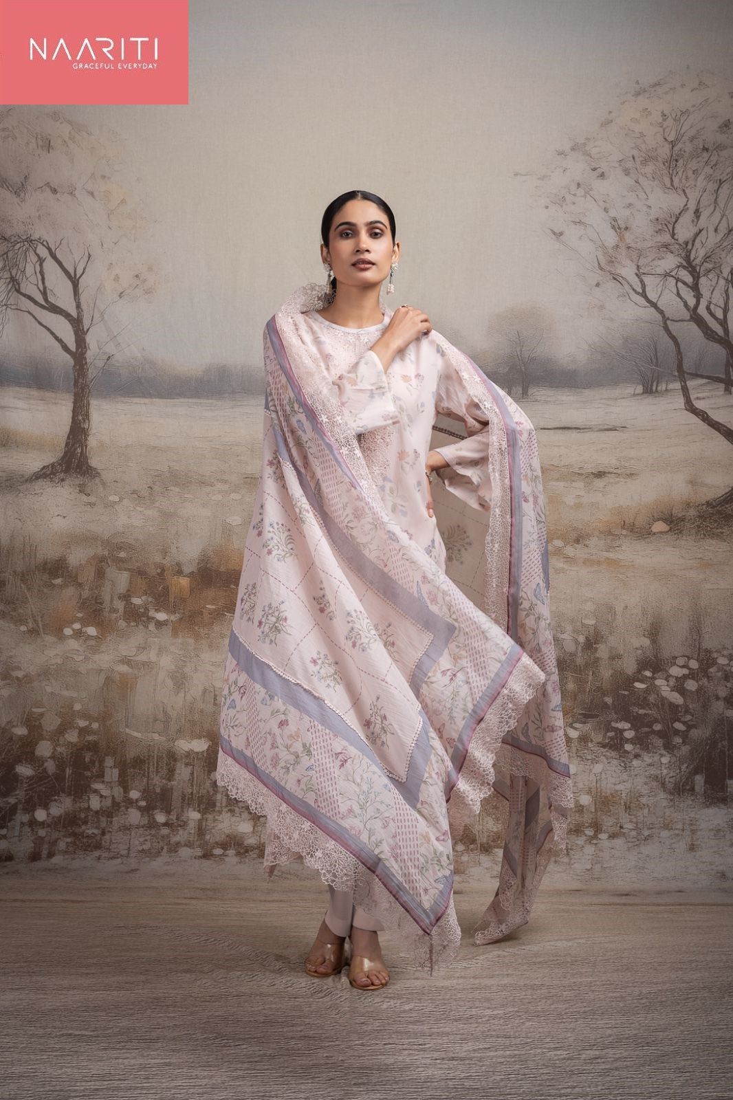 Garlin Naariti Mul Chanderi Pant Style Suits Supplier