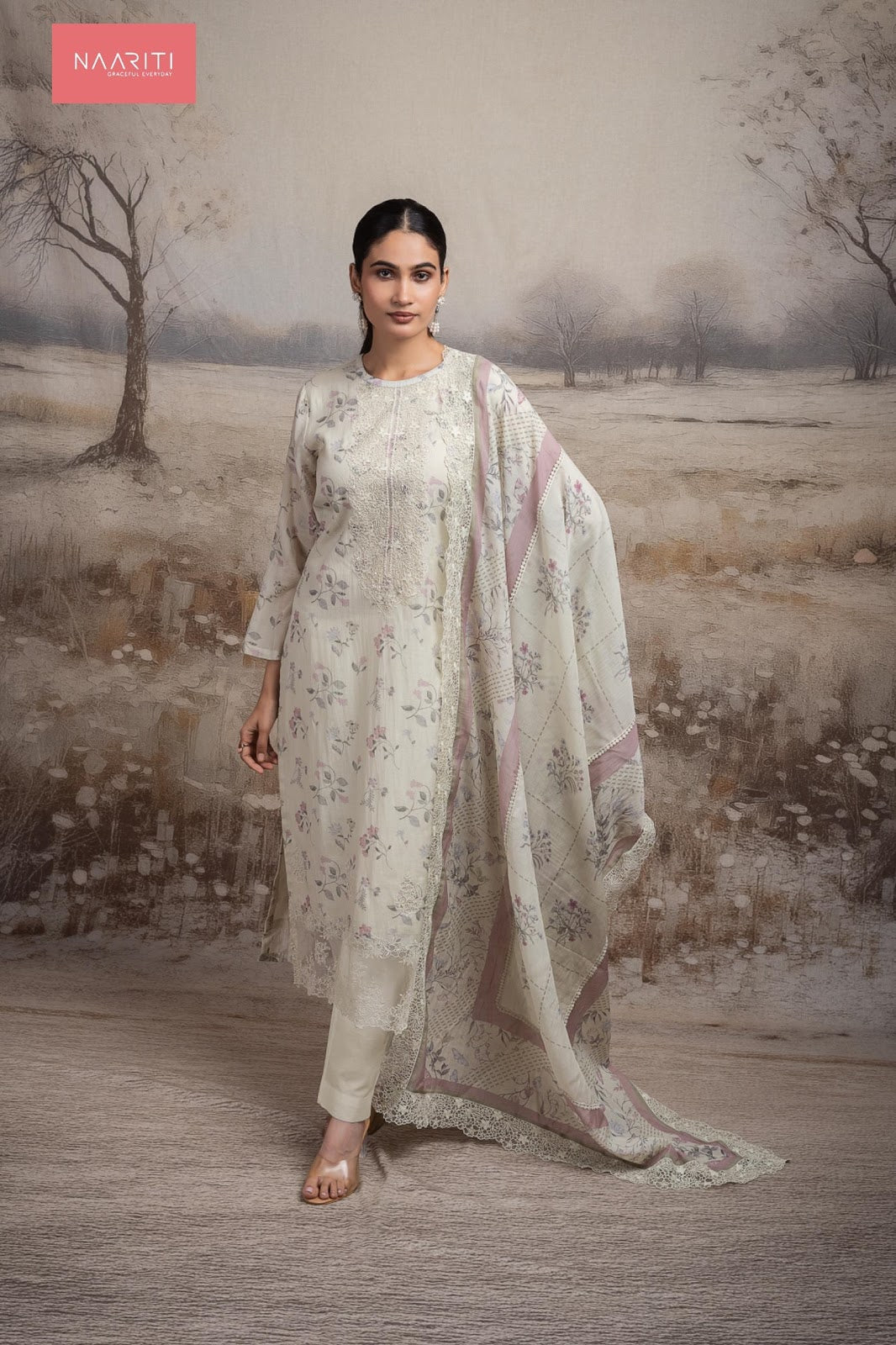 Garlin Naariti Mul Chanderi Pant Style Suits Supplier