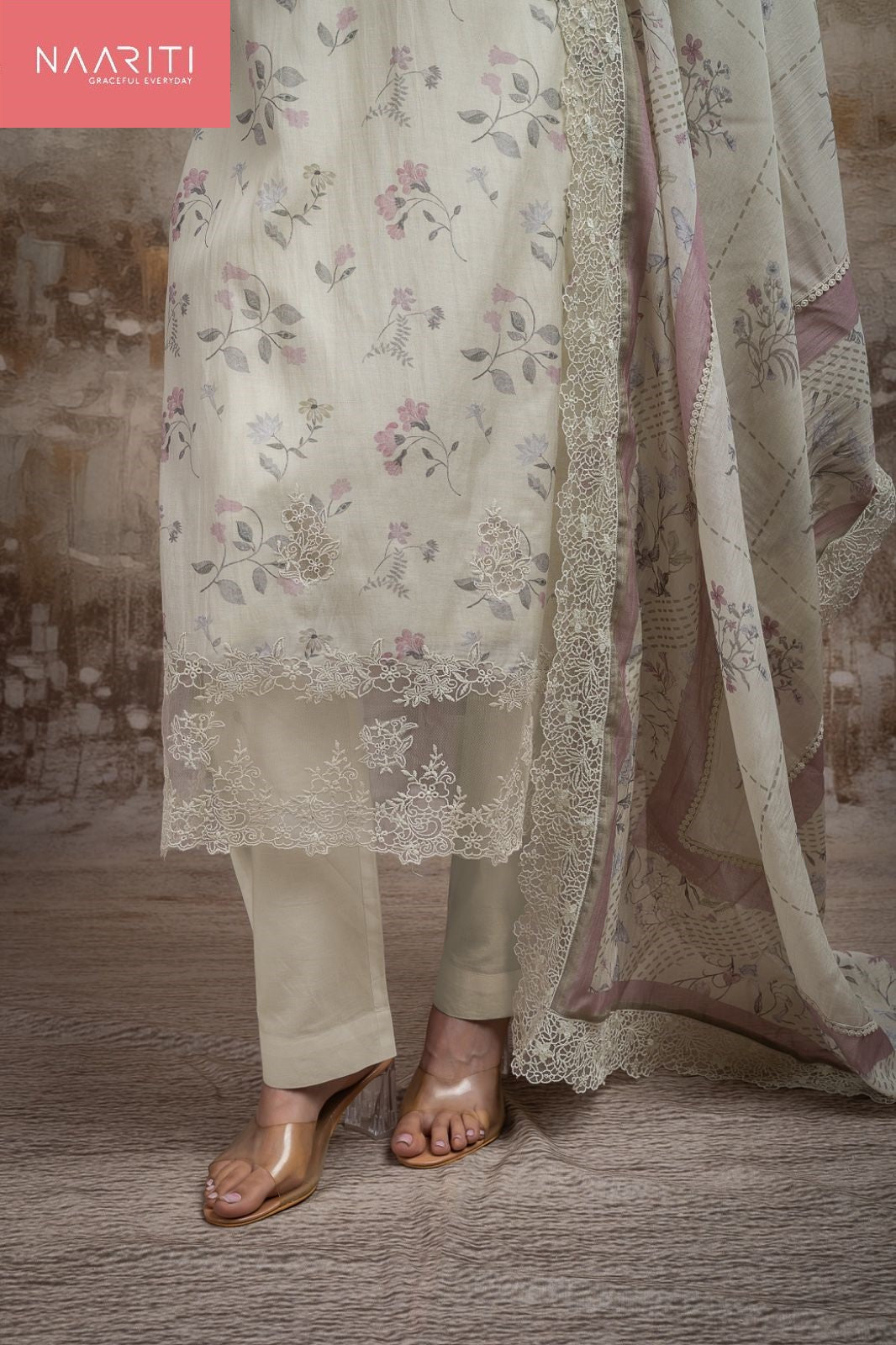 Garlin Naariti Mul Chanderi Pant Style Suits Supplier
