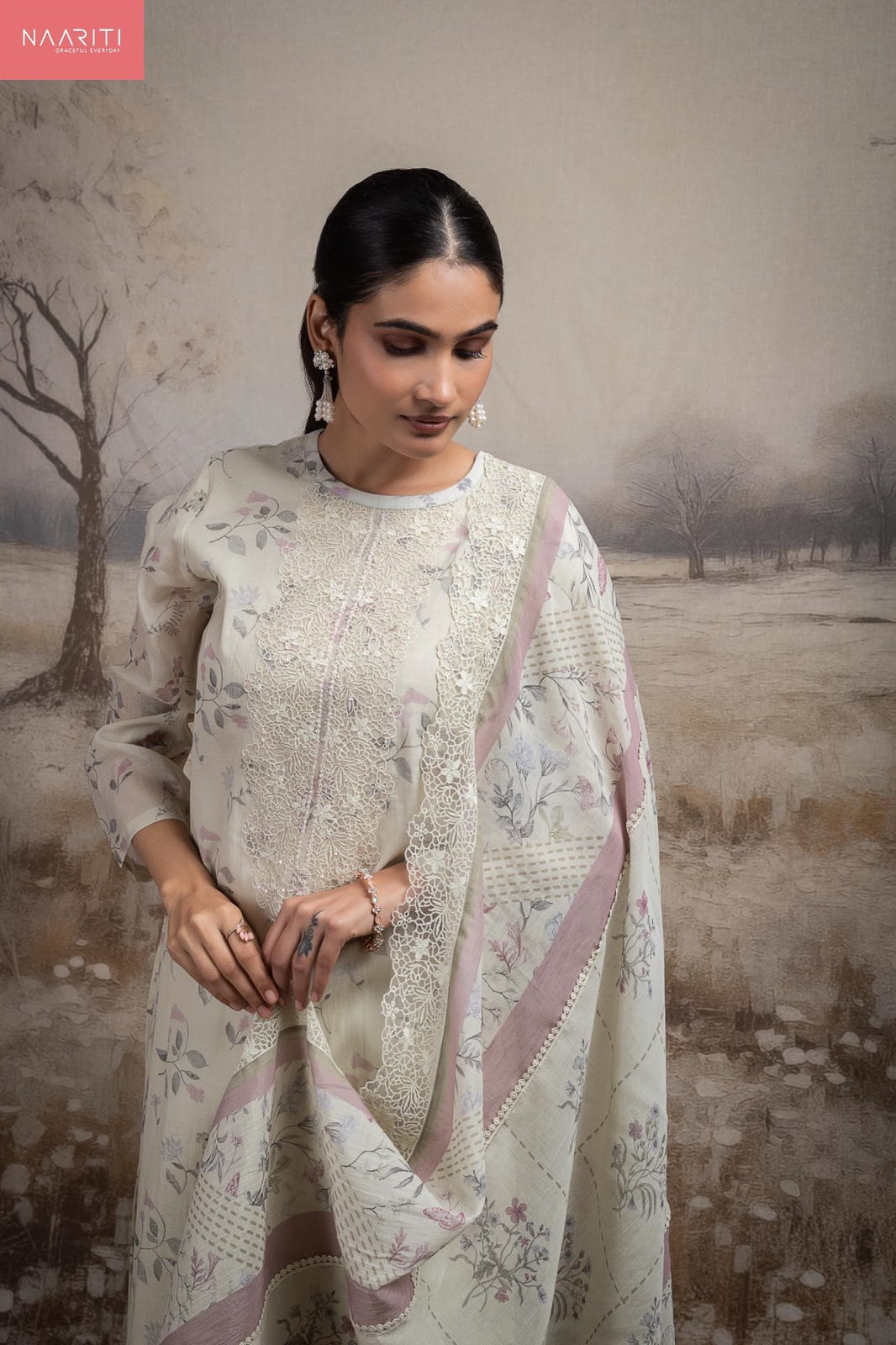 Garlin Naariti Mul Chanderi Pant Style Suits Supplier