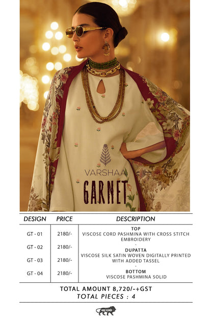 Garnet Varshaa Pashmina Suits Wholesale Rate