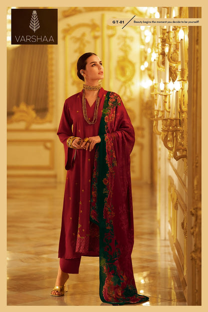 Garnet Varshaa Pashmina Suits Wholesale Rate