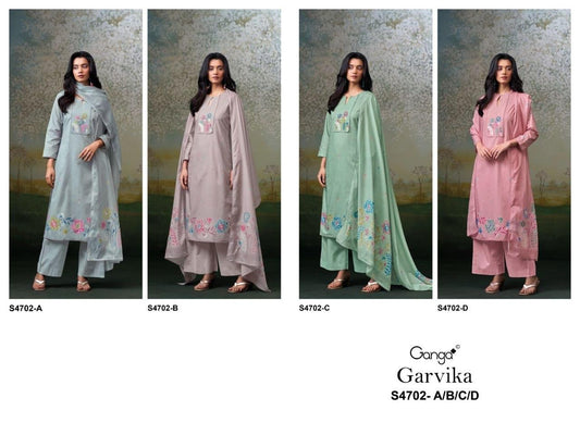 Garvika S4702 Ganga Cotton Pant Style Suits Wholesaler Gujarat