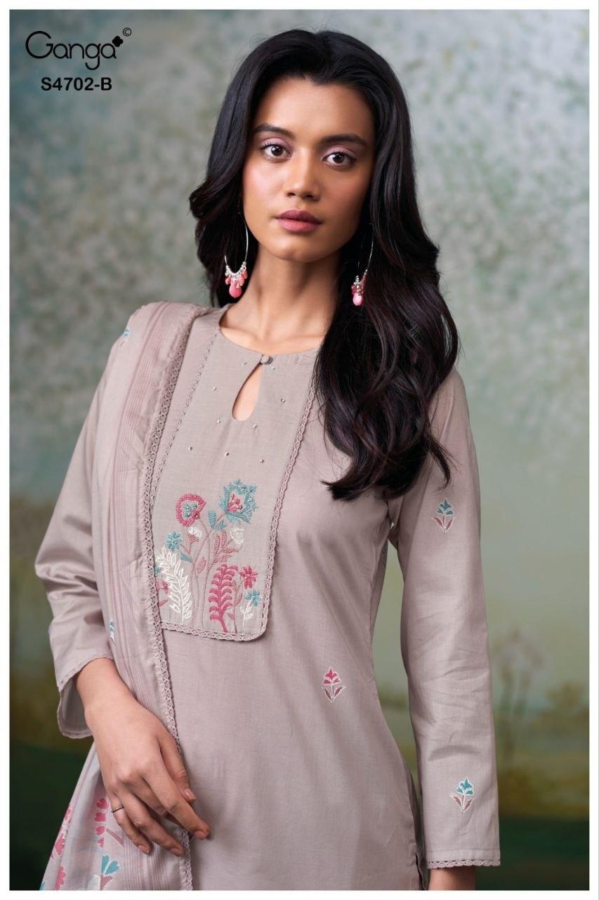 Garvika S4702 Ganga Cotton Pant Style Suits Wholesaler Gujarat