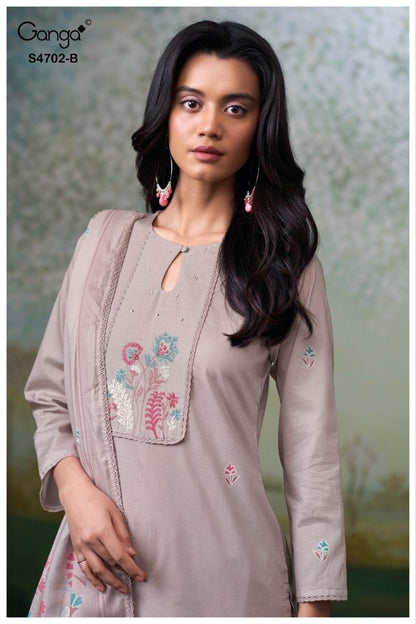 Garvika S4702 Ganga Cotton Pant Style Suits Wholesaler Gujarat
