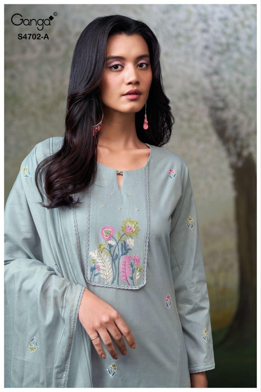 Garvika S4702 Ganga Cotton Pant Style Suits Wholesaler Gujarat